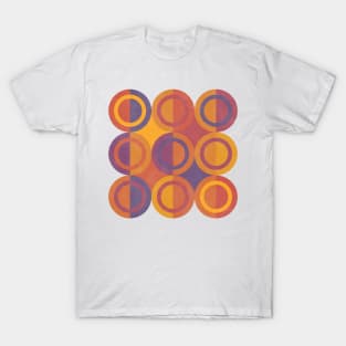Geometric Shapes Purple Orange Circles T-Shirt